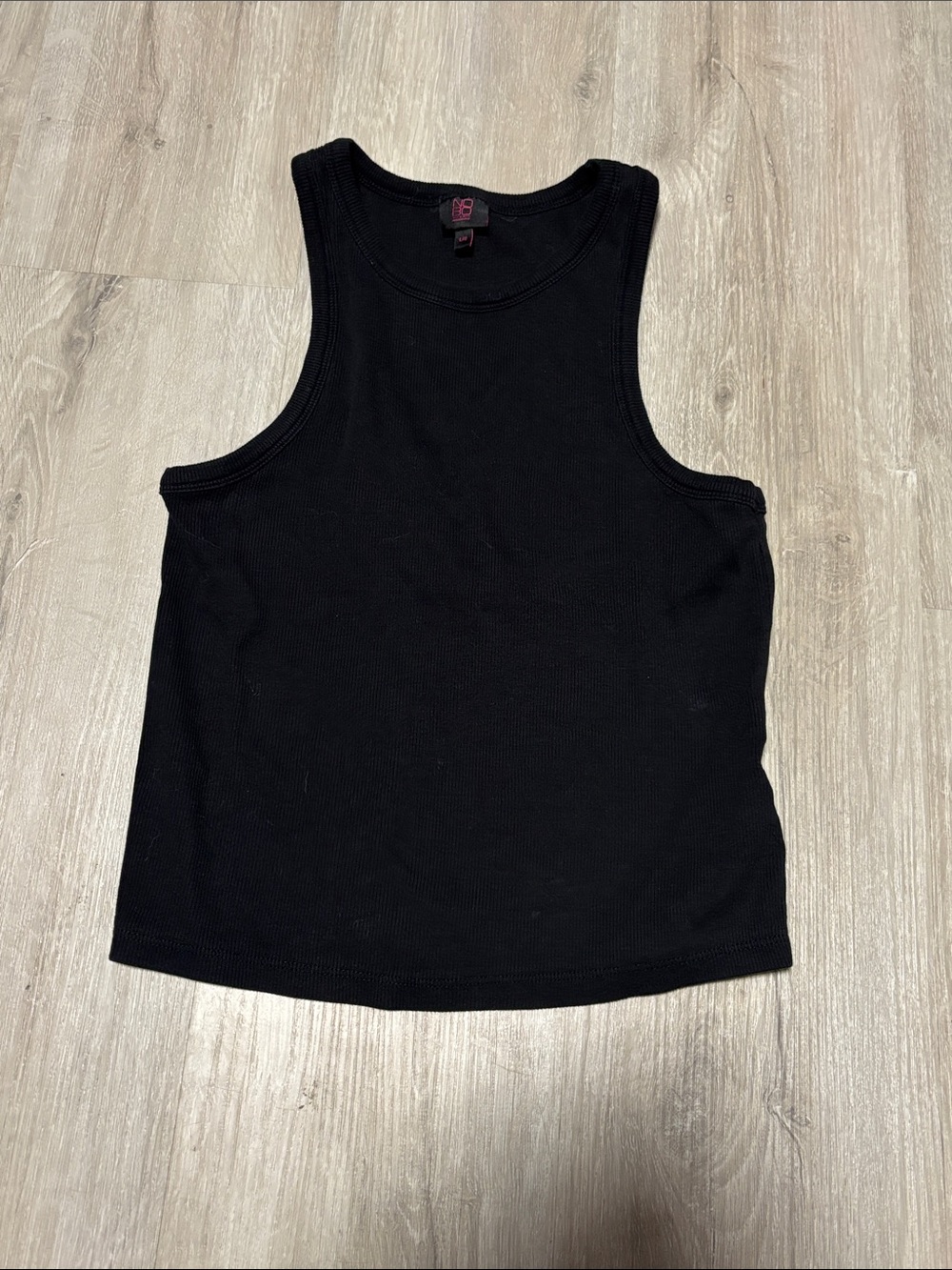 No Boundaries Black Ribbed Muscle Tee Tank